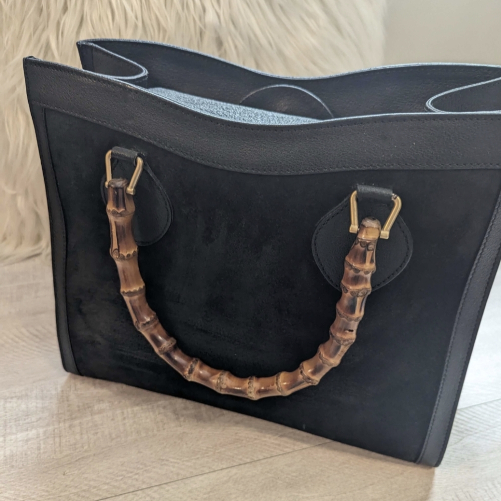 Gucci Diana Suede Bamboo Bag